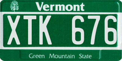 VT license plate XTK676