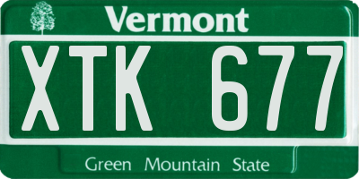 VT license plate XTK677