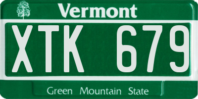 VT license plate XTK679