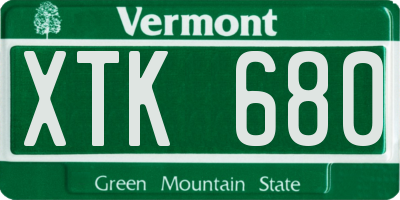 VT license plate XTK680