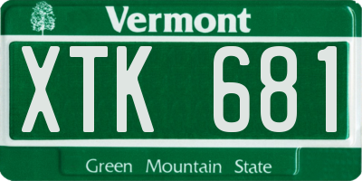 VT license plate XTK681