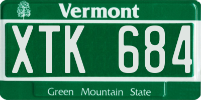 VT license plate XTK684