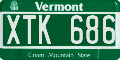 VT license plate XTK686