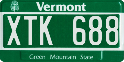 VT license plate XTK688