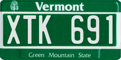 VT license plate XTK691