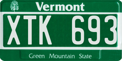 VT license plate XTK693