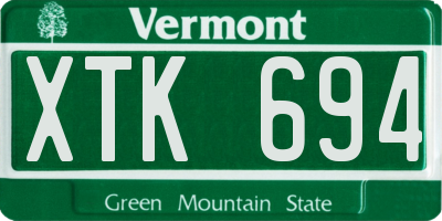 VT license plate XTK694