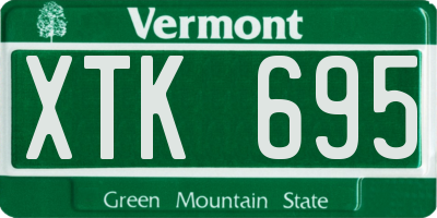VT license plate XTK695