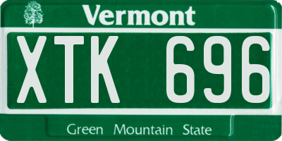 VT license plate XTK696