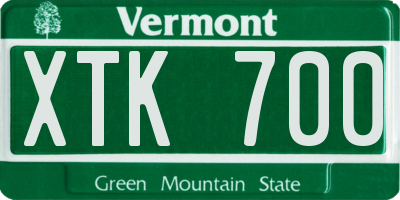 VT license plate XTK700