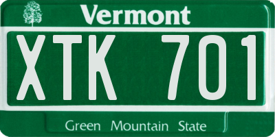 VT license plate XTK701