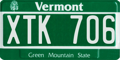 VT license plate XTK706