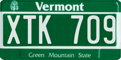 VT license plate XTK709