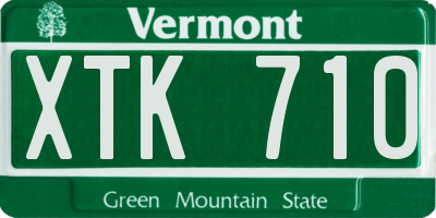 VT license plate XTK710