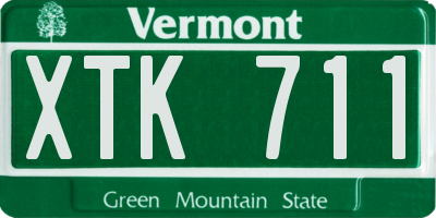 VT license plate XTK711