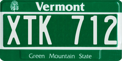VT license plate XTK712
