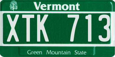 VT license plate XTK713