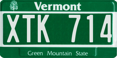 VT license plate XTK714