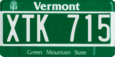 VT license plate XTK715