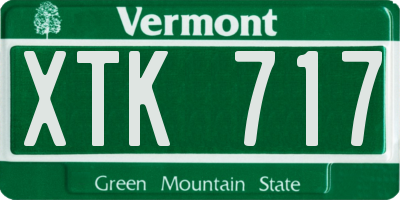 VT license plate XTK717