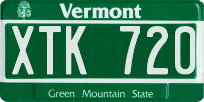 VT license plate XTK720