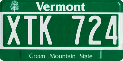 VT license plate XTK724