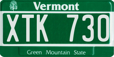 VT license plate XTK730