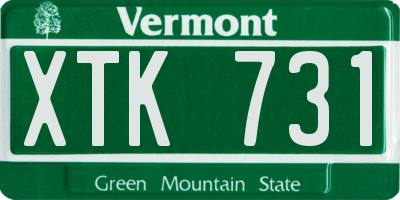 VT license plate XTK731
