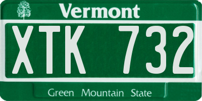VT license plate XTK732