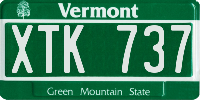 VT license plate XTK737