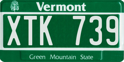 VT license plate XTK739