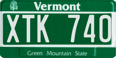 VT license plate XTK740