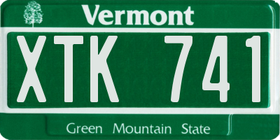 VT license plate XTK741