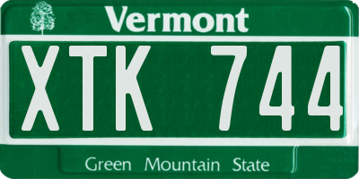 VT license plate XTK744