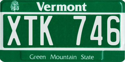 VT license plate XTK746