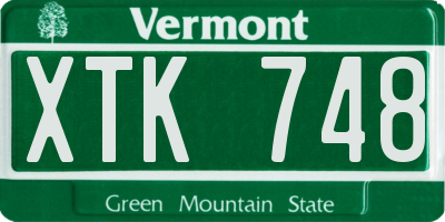 VT license plate XTK748