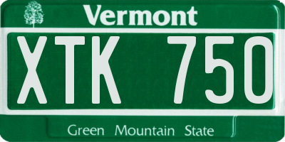 VT license plate XTK750