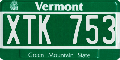 VT license plate XTK753