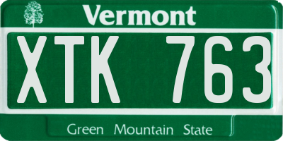 VT license plate XTK763
