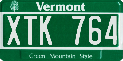 VT license plate XTK764