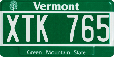 VT license plate XTK765