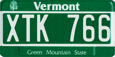 VT license plate XTK766