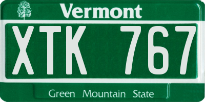 VT license plate XTK767