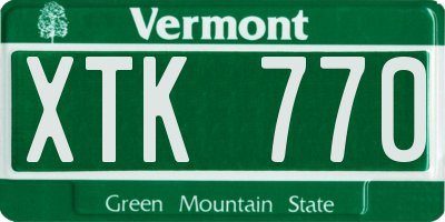 VT license plate XTK770