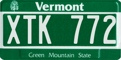VT license plate XTK772