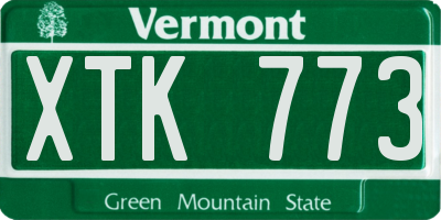 VT license plate XTK773
