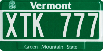 VT license plate XTK777