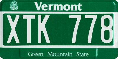 VT license plate XTK778