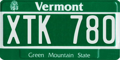 VT license plate XTK780