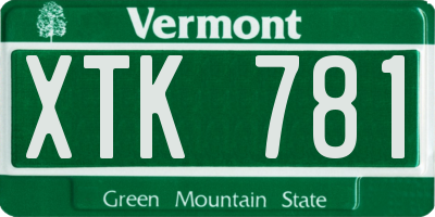 VT license plate XTK781